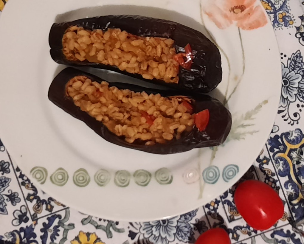 Mi piace proporre le ricette nuove ai miei cari: nella foto l'orzo perlato alle melanzane. Ho stupito tutti e personalmente ero molto soddisfatta per me