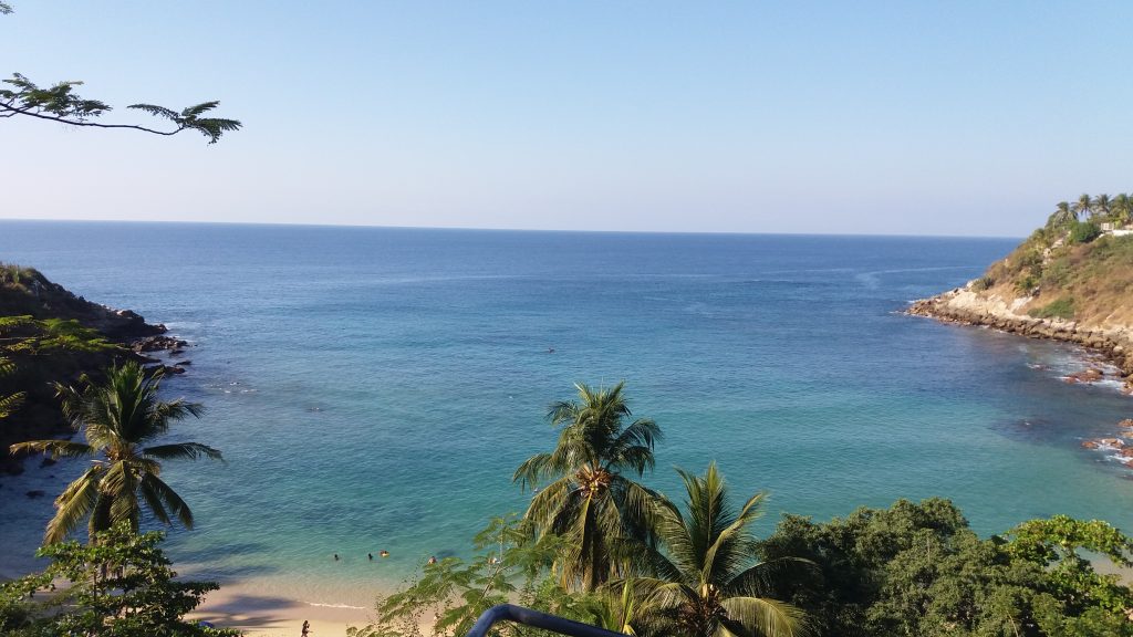 arrivare lentamente ad un luogo nuovo, intravedere il blu del mare tra le palme in fondo alla discesa, pregustare la gioia dell'incontro con l'acqua