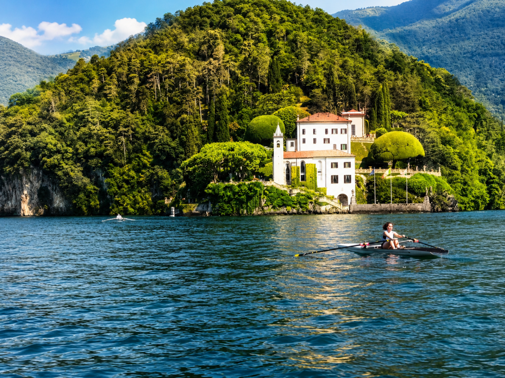 Una gita in barca , da costal rowing alla scoperta del lago di Como.