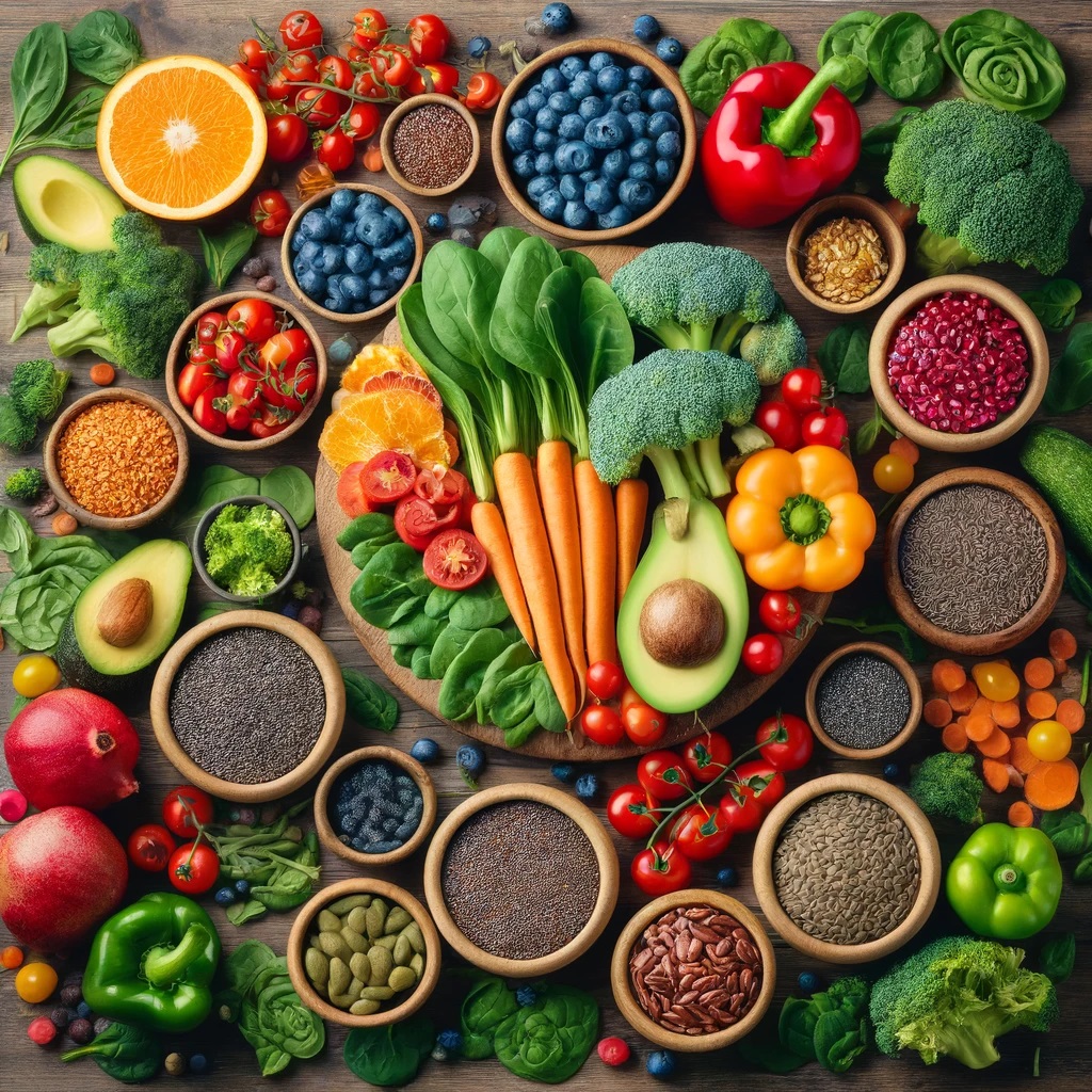 Il mio benessere è un invito irresistibile a nutrirsi in modo sano e consapevole. Verdure fresche, frutta succosa e semi benefici si uniscono in un'armonia perfetta, trasmettendo energia e benessere. Ogni ingrediente, dai broccoli ai mirtilli, dai semi di chia all'avocado, è un concentrato di salute, ideale per chi cerca di nutrire corpo e mente con alimenti ricchi di vitamine, minerali e antiossidanti. Un vero trionfo del benessere naturale!