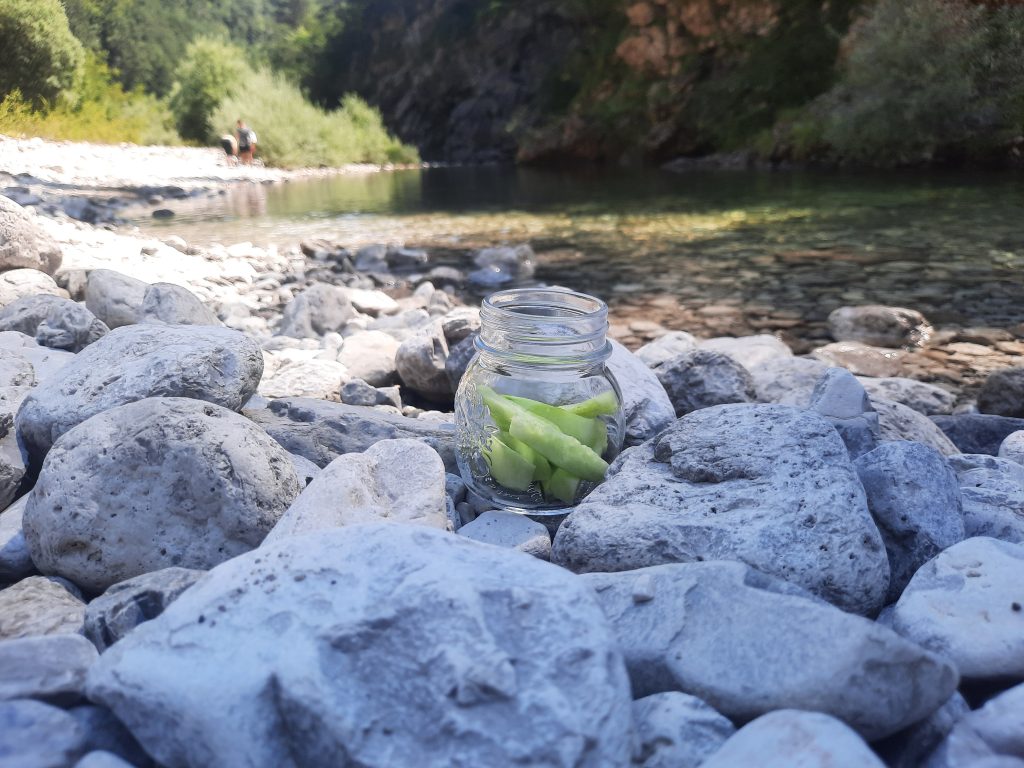 contemplare la Natura che ci circonda sgranocchiando lo spuntino che ti sei portato da casa che si confonde, perfettamente, con essa.